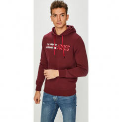Jack & Jones - Bluza. Brązowe bluzy męskie rozpinane marki Jack & Jones, l, z nadrukiem, z bawełny, z kapturem. Za 129,90 zł.