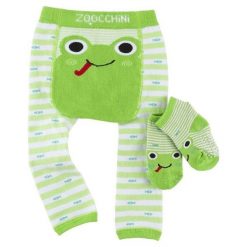 Legginsy i Skarpetki Żaba 6-12 lat. Zielone spodnie niemowlęce marki Zoocchini. Za 61,09 zł.