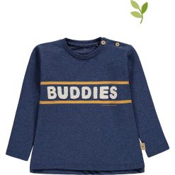 Bluza w kolorze niebieskim. Niebieskie bluzy niemowlęce Mother Nature & Me, z nadrukiem, z bawełny, bez rękawów, bez kaptura. W wyprzedaży za 62,95 zł.