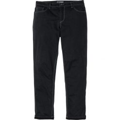 Spodnie twillowe ze stretchem ocieplane Regular Fit bonprix czarny. Czarne spodnie męskie bonprix, m, bez wzorów. Za 149,99 zł.