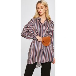 Answear - Koszula Stripes Vibes. Szare bluzki damskie ANSWEAR, na co dzień, s, bez wzorów, z elastanu, klasyczne, z klasycznym kołnierzykiem, z długim rękawem. W wyprzedaży za 49,90 zł.