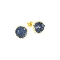 Earrings Agat Druza Szafirowa złoto. Niebieskie kolczyki damskie Brazi druse jewelry, z agatem, złote, na sztyftcie. Za 170,00 zł.