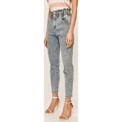 Answear - Jeansy. Niebieskie jeansy damskie ANSWEAR, s, bez wzorów, z elastanu, z podwyższonym stanem. Za 149,90 zł.