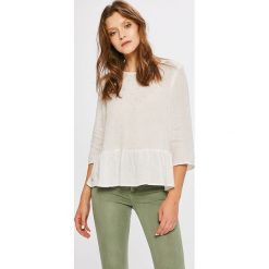 Answear - Bluzka. Białe bluzki damskie ANSWEAR, s, w grochy, z wiskozy, casualowe, z okrągłym kołnierzem, bez rękawów. W wyprzedaży za 69,90 zł.