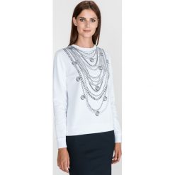 Just Cavalli Bluza Biały. Białe bluzy damskie Just Cavalli, m, z nadrukiem, z bawełny, bez rękawów, bez kaptura. Za 1303,95 zł.