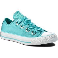 Trampki CONVERSE - Ctas Big Eyelets Ox 559920C Bleached Aqua/Enamel Aqua. Niebieskie półbuty damskie Converse, bez wzorów, z gumy, bez zapięcia. W wyprzedaży za 199,00 zł.
