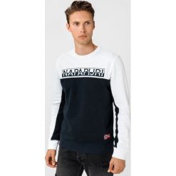 Napapijri B-Ice Bluza Niebieski Biały. Niebieskie bluzy męskie Napapijri, m, z nadrukiem, z bawełny, bez kołnierzyka, bez rękawów, bez kaptura. Za 395,95 zł.
