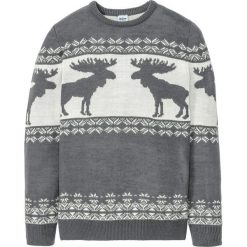 Sweter bonprix szary melanż. Szare swetry męskie bonprix, s, bez wzorów, z okrągłym kołnierzem, bez kaptura. Za 89,99 zł.