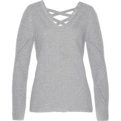 Sweter bonprix szary melanż. Szare swetry klasyczne damskie bonprix, z bawełny. Za 89,99 zł.
