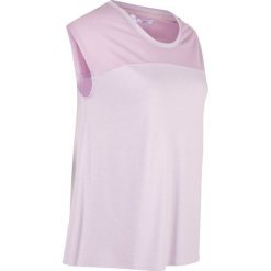 Shirt z siatkowymi wstawkami, krótki rękaw bonprix dymny bez. Fioletowe koszulki damskie marki bonprix, bez wzorów, bez kołnierzyka. Za 59,99 zł.