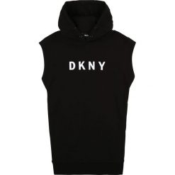 Dkny - Sukienka dziecięca 152-158 cm. Czarne sukienki dziewczęce DKNY, z nadrukiem, z bawełny, bez rękawów, mini, proste. Za 339,90 zł.