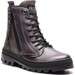 Trapery PALLADIUM - Pallabosse Hi Zip 95941-020-M Black Metallic/Black. Szare trapery damskie Palladium, ze skóry. W wyprzedaży za 359,00 zł.