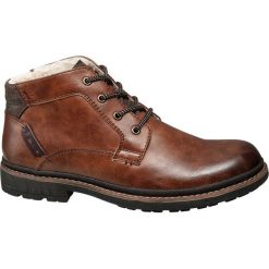Kozaki męskie Venice brązowe. Brązowe buty zimowe męskie marki Venice, z materiału, na sznurówki. Za 159,90 zł.