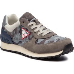 Sneakersy GUESS - Charlie FM6CHA FAL12 GREY. Szare sneakersy męskie Guess, na co dzień, z aplikacjami, z zamszu, eleganckie, bez zapięcia. Za 399,00 zł.