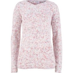 Sweter z szenili bonprix pastelowy jasnoróżowy wzorzysty. Różowe swetry damskie bonprix, bez wzorów, bez rękawów, bez kaptura. Za 37,99 zł.