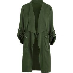 Cellbes Kurtka z kołnierzem szalowym i tasiemką do ściągania khaki female zielony 42/44. Zielone kurtki damskie Cellbes, bez wzorów, długie, bez kaptura. Za 229,00 zł.