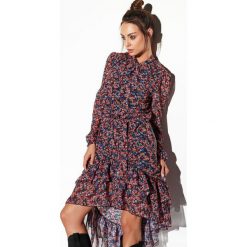 Sukienka z krótszym przodem druk 10. Sukienki damskie Lemoniade, na jesień, l, bez wzorów, eleganckie, bez kołnierzyka, z długim rękawem, długie, mini. Za 259,90 zł.