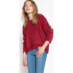 Sweter, okrągły dekolt, gruba dzianina. Szare swetry chłopięce marki La Redoute Collections, z dzianiny, z okrągłym kołnierzem. Za 141,71 zł.