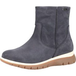 Skórzane botki w kolorze niebieskim. Niebieskie koturny damskie Tamaris, Caprice, Marco Tozzi, s.Oliver, bez obcasa, na koturnie, bez zapięcia. W wyprzedaży za 219,95 zł.