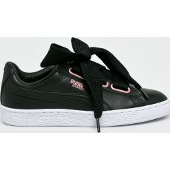 Puma - Buty Basket Heart Leather. Czarne buty sportowe damskie Puma, bez wzorów, ze skóry, sportowe. W wyprzedaży za 219,90 zł.