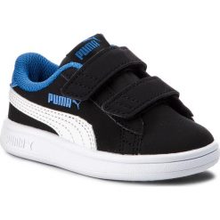 Sneakersy PUMA - Smash V2 Buck V 365184 04 Puma Bl/Puma Wh/Strong Bl. Czarne trampki chłopięce Puma, bez wzorów, ze skóry ekologicznej, na rzepy. W wyprzedaży za 109,99 zł.