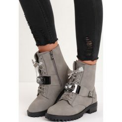 Ciemnoszare Botki My Precious. Szare buty zimowe damskie Born2be, z weluru, na niskim obcasie, na płaskiej podeszwie. Za 99,99 zł.
