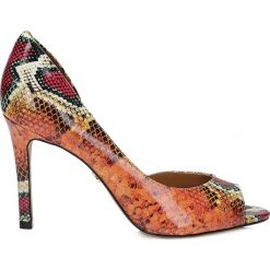 Buty ślubne damskie: Multikolorowe czółenka peep toe