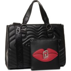 Torebka LIU JO - M Double Zip Satchel AA0064 E0010 Nero/Bouche U9732. Czarne torebki klasyczne damskie Liu Jo, z aplikacjami, ze skóry ekologicznej, klasyczne, zdobione, bez dodatków. W wyprzedaży za 619,00 zł.