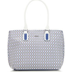 Torebka damska 86-4Y-109-X01. Białe shopper bag damskie Wittchen, w geometryczne wzory, z tłoczeniem. Za 179,00 zł.