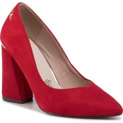 Półbuty MENBUR - 20963 Red 07. Czerwone półbuty damskie Menbur, bez wzorów, ze skóry ekologicznej, bez obcasa, na obcasie, bez zapięcia. Za 289,00 zł.