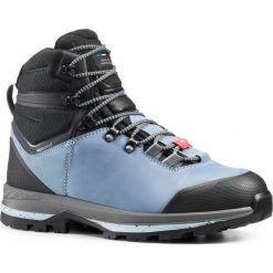 Buty skórzane trekkingowe TREK100 SKÓRA SZEROKIE damskie. Niebieskie buty trekkingowe damskie FORCLAZ. Za 399,99 zł.