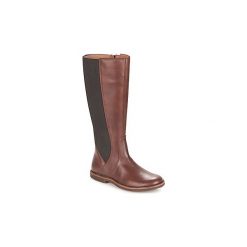 Kozaki Kickers TITIEN. Pomarańczowe kozaki damskie marki Kickers, bez obcasa, bez zapięcia. Za 703,20 zł.