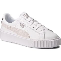 Sneakersy PUMA - Basket Platform Euphoria Metal 367850 01 Puma White/Puma Aged Silver. Białe półbuty damskie Puma, na co dzień, bez wzorów, ze skóry, bez obcasa, na płaskiej podeszwie, bez zapięcia. W wyprzedaży za 299,00 zł.