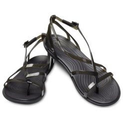 Crocs Damkie Sandały Isabella Gladiator Czarny (38,5). Czarne crocsy damskie w paski, sportowe, bez obcasa, z paskami. W wyprzedaży za 209,00 zł.