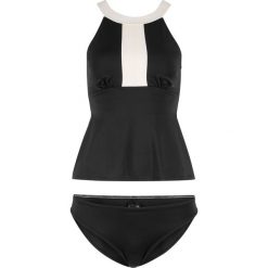 Tankini (2 części) bonprix czarno-kremowy. Czarne stroje kąpielowe damskie bonprix, bez wzorów. Za 89,99 zł.