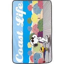 Kąpielówki męskie: Ręcznik plażowy „Coast Life” w kolorze niebieskim ze wzorem – 150 x 90 cm