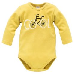 Pinokio Body Chłopięce Funny Dog 68 Żółte. Żółte body niemowlęce marki Pinokio, z bawełny, z długim rękawem. Za 33,00 zł.