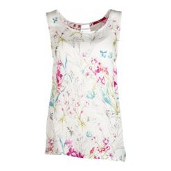 S.Oliver Top Damski 40, Kremowy. Białe koszulki damskie marki S.Oliver, s, bez wzorów, eleganckie, bez kołnierzyka. W wyprzedaży za 116,00 zł.