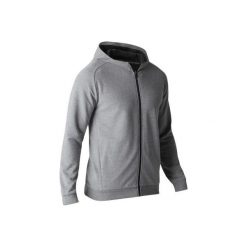 Bluza na zamek z kapturem Gym & Pilates 500 męska. Szare bluzy męskie marki DOMYOS, xl, z elastanu, z kapturem. W wyprzedaży za 49,99 zł.