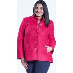 Amarantowa elegancka kurtka płaszcz Vera OVERSIZE PLUS SIZE WIOSNA. Różowe płaszcze damskie Moda Size Plus Iwanek, na wiosnę, s, bez wzorów, z poliesteru, bez kaptura, trekkingowe. Za 269,00 zł.