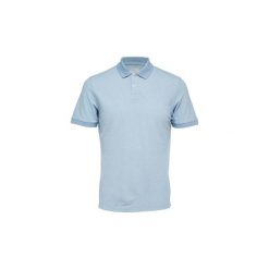 Koszulki polo z krótkim rękawem Selected 16061919 LAU SLUB POLO. Niebieskie koszulki męskie Selected, xl, bez wzorów, z krótkim rękawem. Za 76,81 zł.