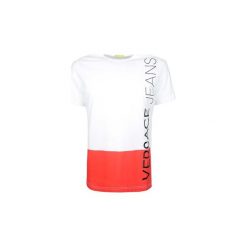 T-shirty z krótkim rękawem Versace Jeans B3GRB76J / Print 21 T-Shirt Regular MC. Białe t-shirty męskie Versace Jeans, xl, bez wzorów, z jeansu, bez kołnierzyka, krótkie. Za 299,00 zł.