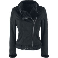 Forplay Fake Fur Biker Jacket Kurtka damska czarny. Czarne bomberki damskie Forplay, m, w paski, z weluru. Za 284,90 zł.