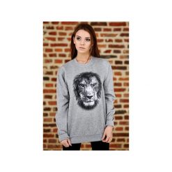 Bluza UNDERWORLD casual Lion. Szare bluzy damskie Underworld, xxl, z nadrukiem, z bawełny, bez rękawów, bez kaptura. Za 119,99 zł.