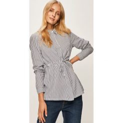 Only - Koszula. Niebieskie bluzki damskie ONLY, bez wzorów, z bawełny, casualowe, bez kołnierzyka, z długim rękawem. W wyprzedaży za 49,90 zł.