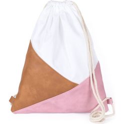 Torebki i plecaki damskie: Art of Polo Plecak damski Triangles biało-brązowo-różowy