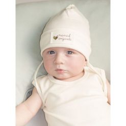 Czapka zawijana 86. Czapeczki niemowlęce NANAF ORGANIC, bez wzorów. Za 24,99 zł.