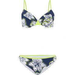 Bikini na fiszbinach (2 części) bonprix niebiesko - biały. Niebieskie stroje kąpielowe damskie bonprix, z nadrukiem. Za 89,99 zł.