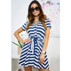 Sukienka Marina Summer ONESIZE. Czarne sukienki damskie LIGARI, uniwersalny, w paski, z elastanu, marine, bez kołnierzyka, bez rękawów. Za 79,99 zł.