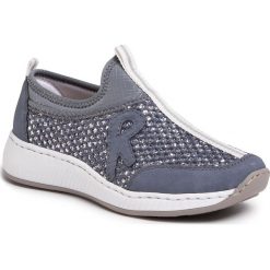 Sneakersy RIEKER - N5554-15 Blau. Niebieskie półbuty damskie Rieker, ze skóry ekologicznej. Za 239,00 zł.